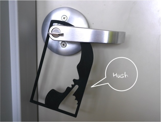 Door hanger 3 - Hush 3D Print 22504
