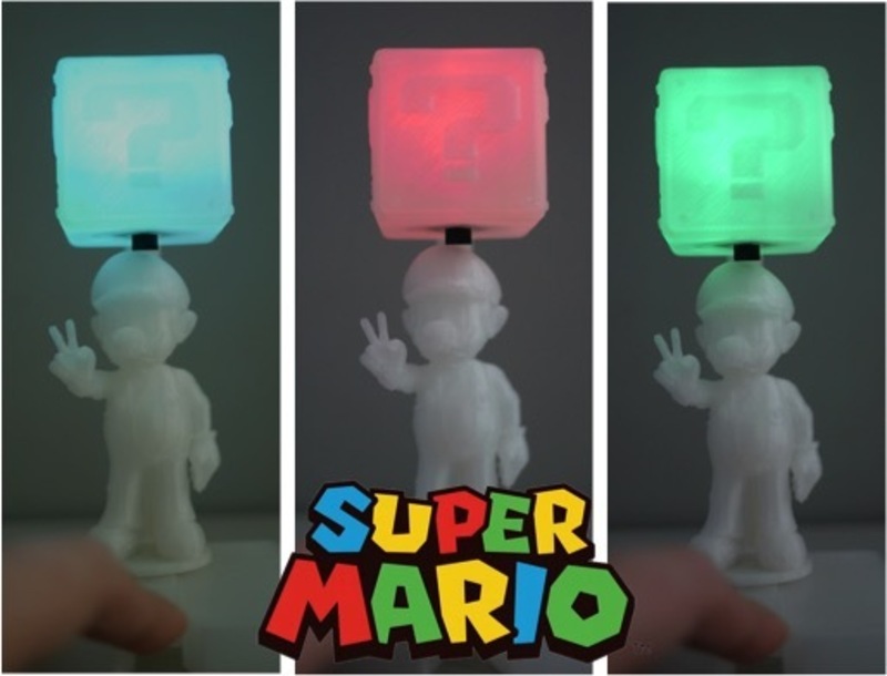 Super Mario with shining question box