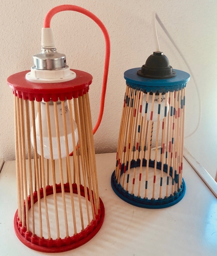 Mikado Lamp Wooden Stick Design fits E27 for LED 3D Print 225629