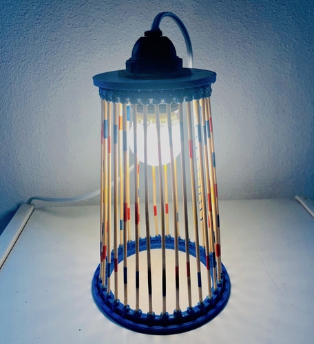 Mikado Lamp Wooden Stick Design fits E27 for LED 3D Print 225630