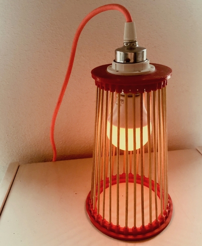 Mikado Lamp Wooden Stick Design fits E27 for LED 3D Print 225631