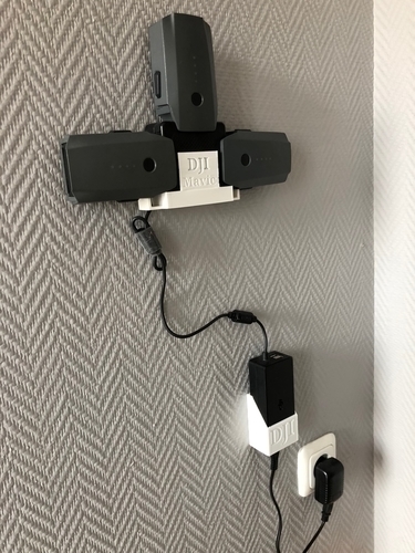 Wall-Charging Mounts for DJI Mavic Batterys 3D Print 225688