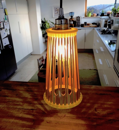 Bamboo hanging / desk lamp for E27 LED Filament 3D Print 225726