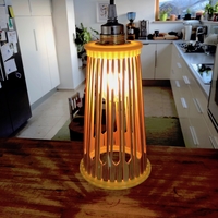 Bamboo hanging / desk lamp for E27 LED Filament - Thumbnail 2