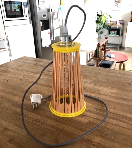 Bamboo hanging / desk lamp for E27 LED Filament 3D Print 225727