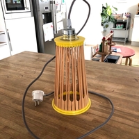 Bamboo hanging / desk lamp for E27 LED Filament - Thumbnail 3