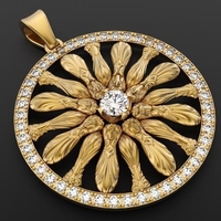 Pendant Wheel Art Nouveau - Thumbnail 1