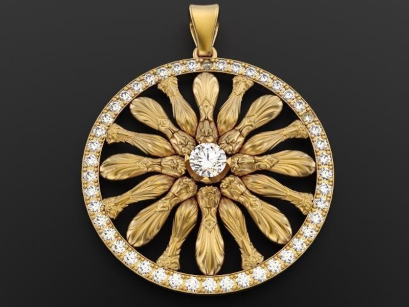 Pendant Wheel Art Nouveau