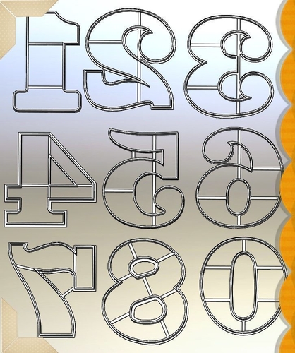 Beautiful Numbers 0-9_70mm-Cookie Cutters (Free) 3D Print 226054