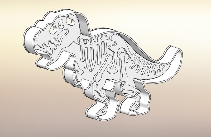 Dinosaurs Tyrannosaur-stamp- Cookie cutters-100mm (Free)