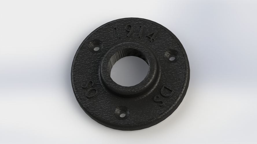 Practice 3D. P8. 3/4” black pipe floor flange 3D Print 226126