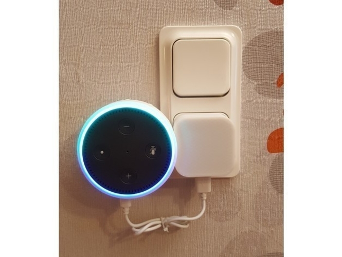 Amazon Echo Dot Vers. 1 + 2 Euro Plug Mount 3D Print 226347