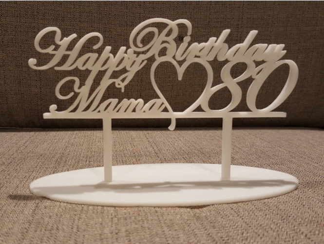 Cake Topper Happy Birthday Mama 80 3D Print 226350