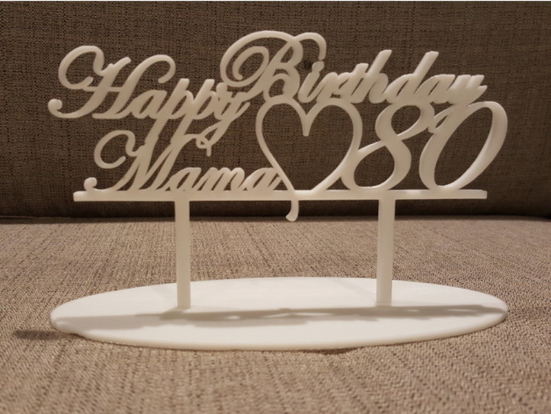 Cake Topper Happy Birthday Mama 80