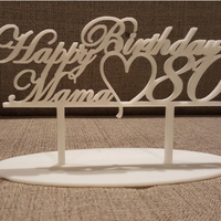 Small Cake Topper Happy Birthday Mama 80 3D Printing 226350