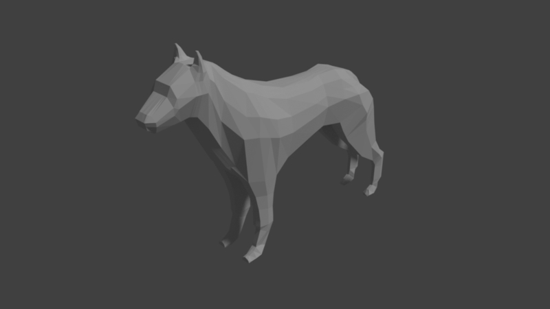 Practice 3D. P8. LowPolyDog