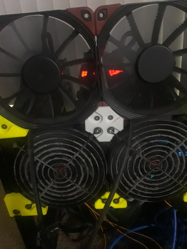 Mining rig fan connection dual and cross adapter 3D Print 226869