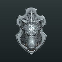 Wild Boar Mounted Head - Thumbnail 1