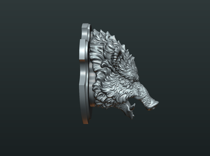 Wild Boar Mounted Head 3D Print 226978