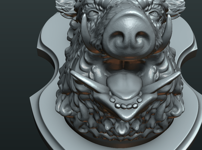 Wild Boar Mounted Head 3D Print 226981