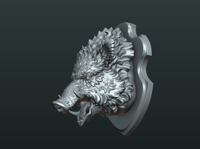 Wild Boar Mounted Head 3D Print 226982