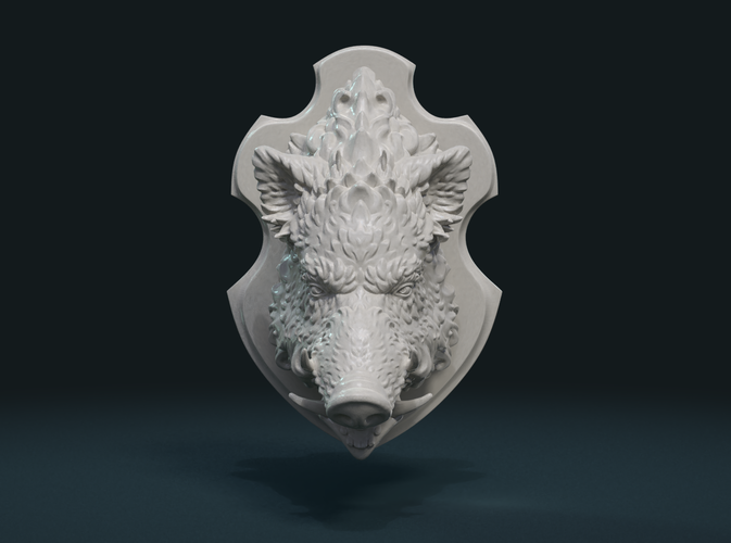 Wild Boar Mounted Head 3D Print 226993