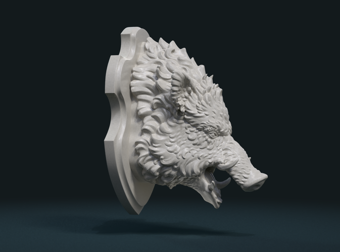 Wild Boar Mounted Head 3D Print 226994