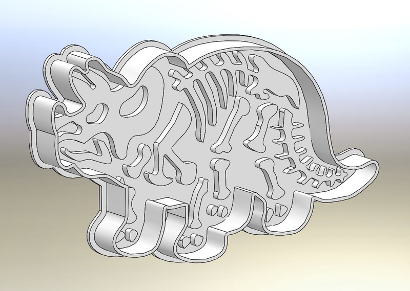 Dinosaurs- Trirog stamp-Cookie cutters-100mm (Free)