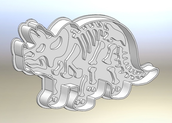 Medium Dinosaurs- Trirog stamp-Cookie cutters-100mm (Free) 3D Printing 227077