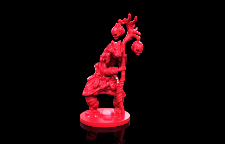 32mm Miniature Wolf Paw Shaman 3D Print 227144