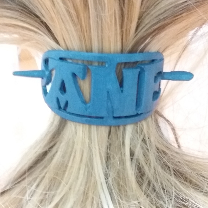 ANE Personalized Oval Hair Stick Barrete 54x30mm 