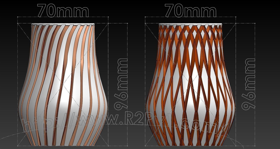 Vase #442 and Vase #443 3D Print 227248