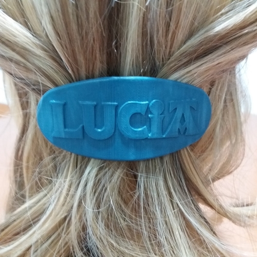 LUCIA Personalized Oval Hair Barrete 70-86 3D Print 227289