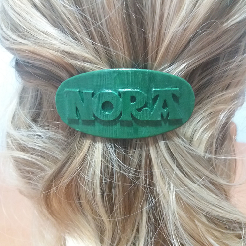 NORA Personalized Oval Hair Barrete 60-76 3D Print 227291