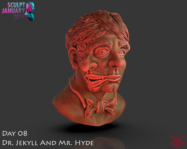 Bust of Dr Jekyll and Mr Hyde 3D Print 227374