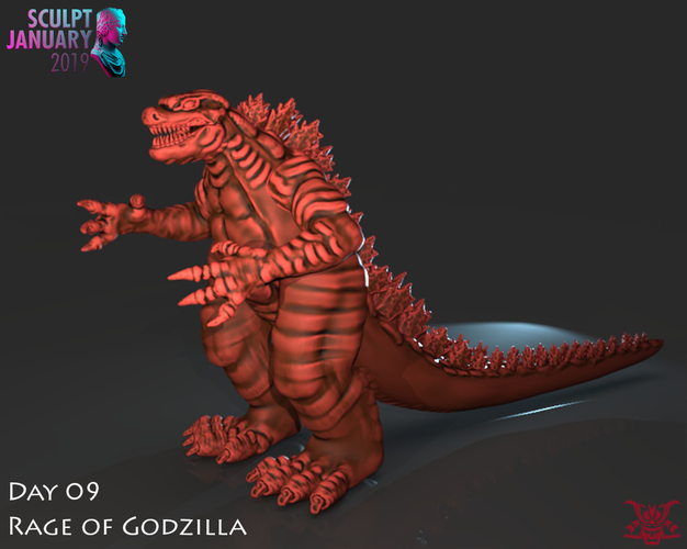Stylized Godzilla 3D Print 227390