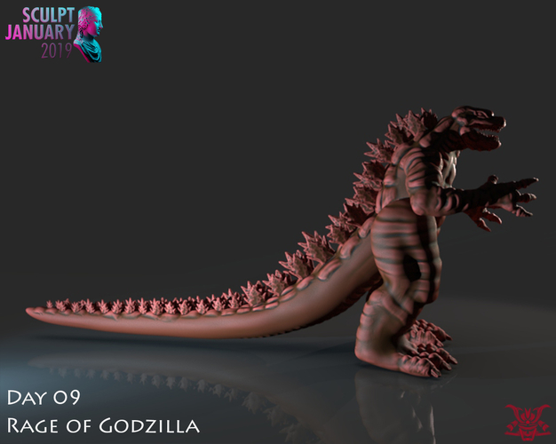 Stylized Godzilla 3D Print 227393
