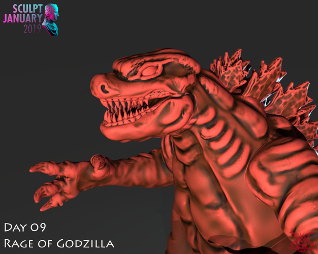 Stylized Godzilla 3D Print 227397