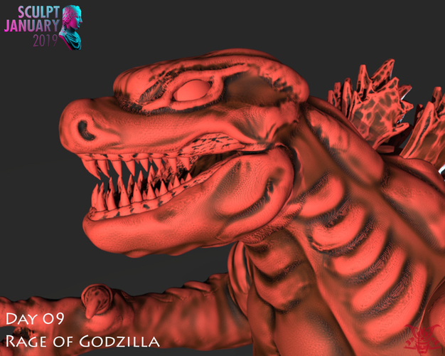 Stylized Godzilla 3D Print 227398