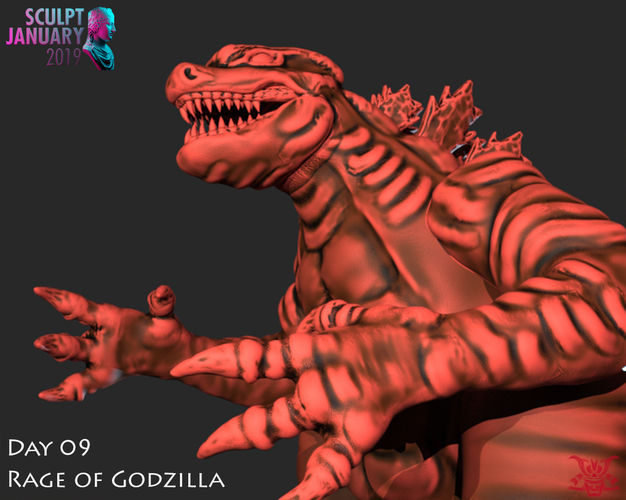 Stylized Godzilla 3D Print 227399