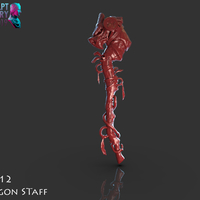 Stylized Wooden Dragon Staff - Thumbnail 5