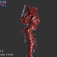 Stylized Wooden Dragon Staff - Thumbnail 7