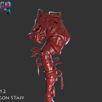 Stylized Wooden Dragon Staff - Thumbnail 8
