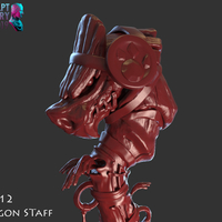 Stylized Wooden Dragon Staff - Thumbnail 9