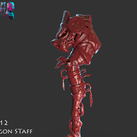 Stylized Wooden Dragon Staff - Thumbnail 10