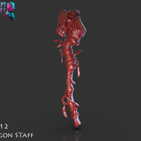 Stylized Wooden Dragon Staff - Thumbnail 11
