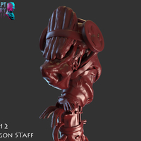 Stylized Wooden Dragon Staff - Thumbnail 12