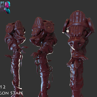 Stylized Wooden Dragon Staff - Thumbnail 14