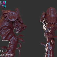 Stylized Wooden Dragon Staff - Thumbnail 18