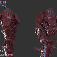 Stylized Wooden Dragon Staff - Thumbnail 19
